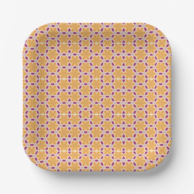 Yellow Purple Paper Plates (Front)