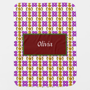 Yellow Purple Pattern Baby Blanket