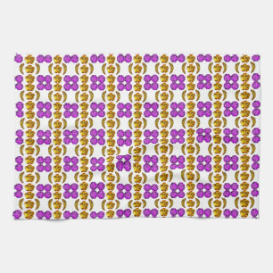 Yellow Purple Pattern Kitchen Towel