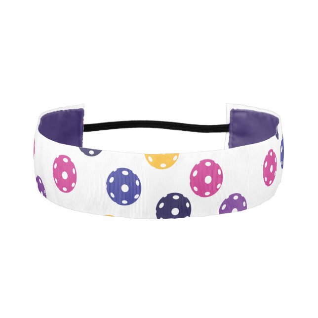 💛💜 Yellow purple Pickleballs pattern  Athletic Headband (Front)