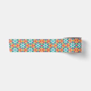 Yellow purple red green satin ribbon