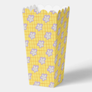 Yellow Purple Retro Daisy Floral Pattern Favor Boxes