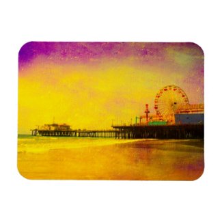 Yellow Purple Santa Monica Pier Magnet