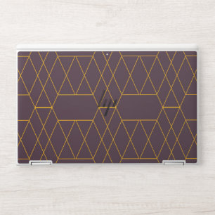 Yellow, purple, simple, modern geometric graphic HP laptop skin