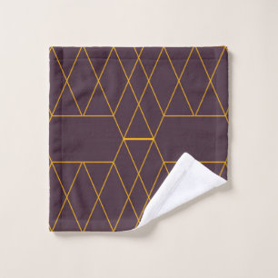 Yellow, purple, simple, modern geometric graphic wash cloth
