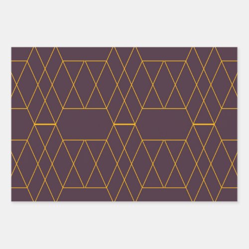 Yellow purple simple modern geometric graphic wrapping paper sheets