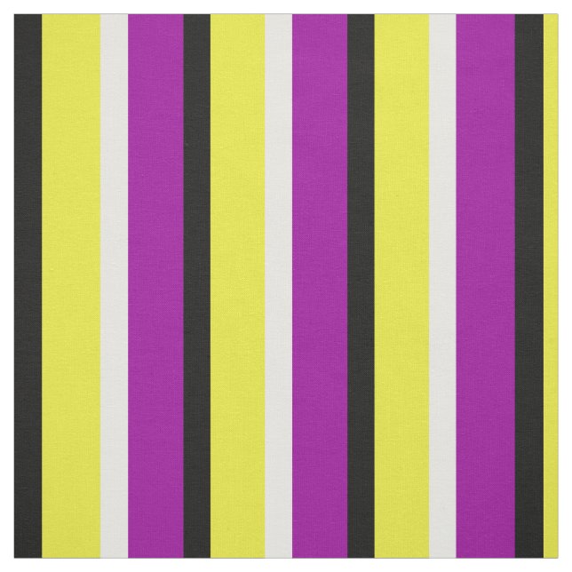 Yellow Purple Stripes Pattern  Fabric (Swatch)