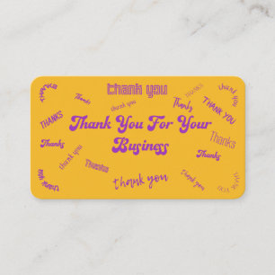 Yellow / Purple "Thank You" Insert/ Business Card