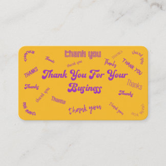 Yellow / Purple "Thank You" Insert/ Business Card