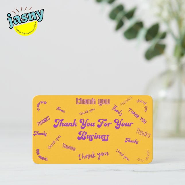 Yellow / Purple "Thank You" Insert/ Business Card (Creator Uploaded)