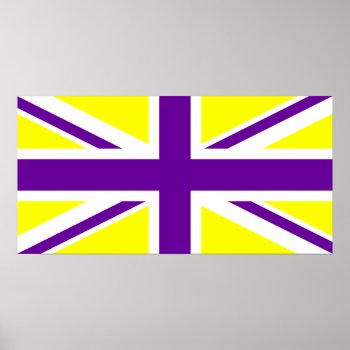 Yellow Purple Union Jack Poster by purplestuff at Zazzle