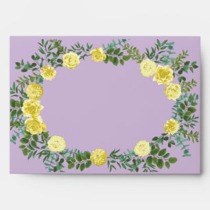 Yellow & Purple Vintage Elegant Spring Wedding Envelope