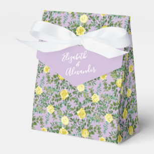 Yellow & Purple Vintage Elegant Spring Wedding Favor Boxes