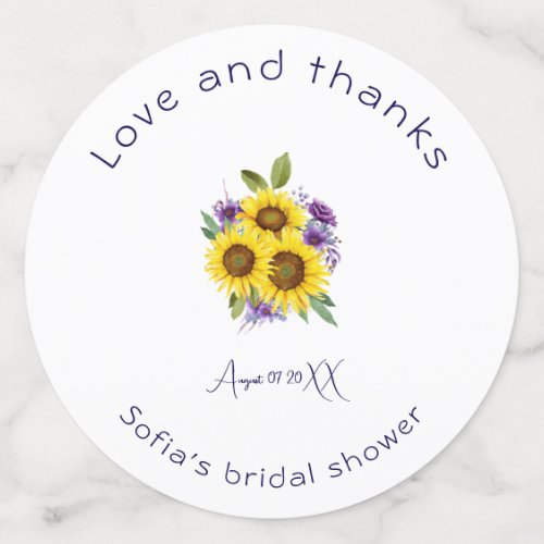 Yellow purple wildflower sunflower watercolor confetti