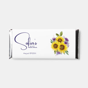 Yellow purple wildflower sunflower watercolor  hershey bar favors