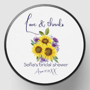 Yellow purple wildflower sunflower watercolor  mini candle favors