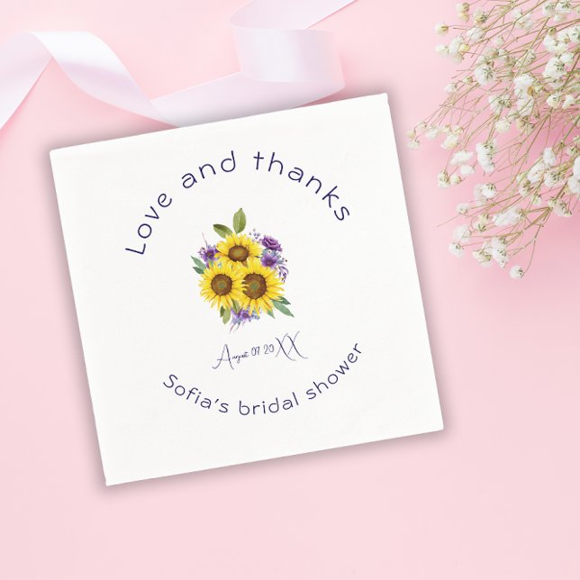 Yellow purple wildflower sunflower watercolor  napkins (Creator Uploaded)