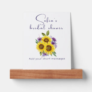 Yellow purple wildflower sunflower watercolor picture ledge