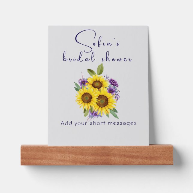 Yellow purple wildflower sunflower watercolor  picture ledge (Front)
