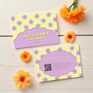 Yellow Purple Y2K Flower Handmade Clothing Business Card