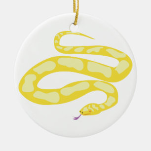 Yellow Python Ceramic Ornament