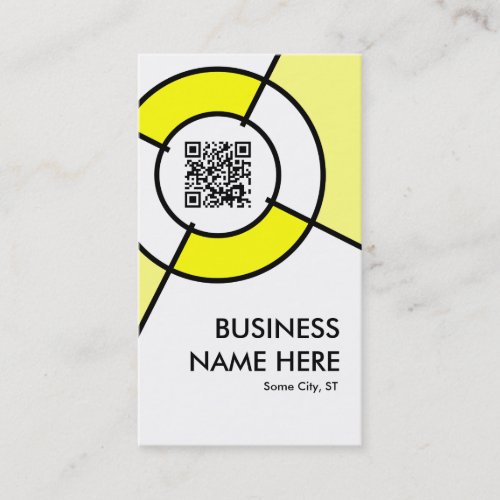 yellow QR code and logo target Business Card