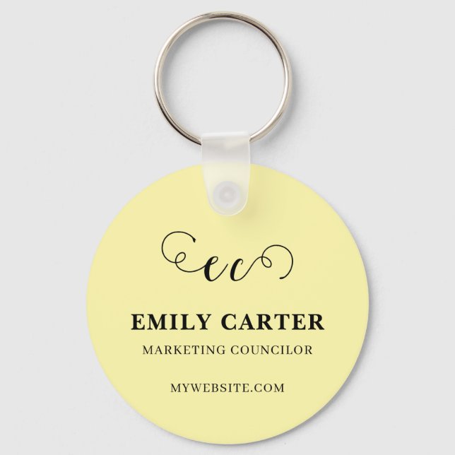 Yellow QR Code Business Promo Keychains (Front)