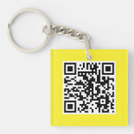 Yellow QR CODE Custom Key Chain