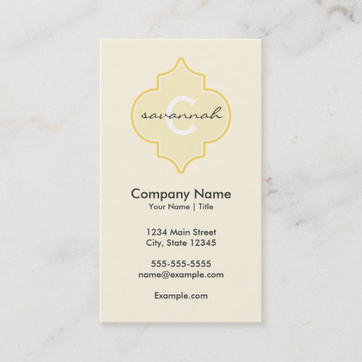 Customizable Yellow Quatrefoil Business Cards
