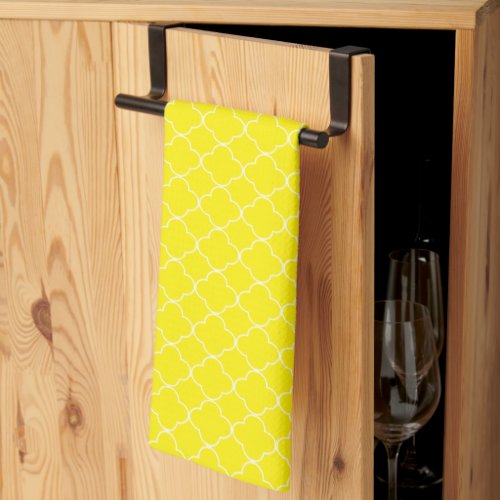 Yellow Quatrefoil Kitchen Towel