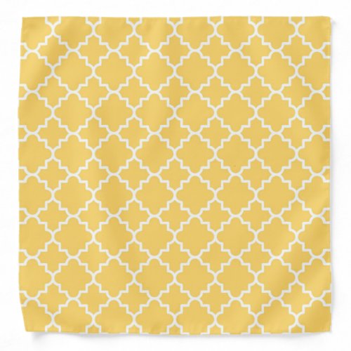 Yellow Quatrefoil Pattern Bandana