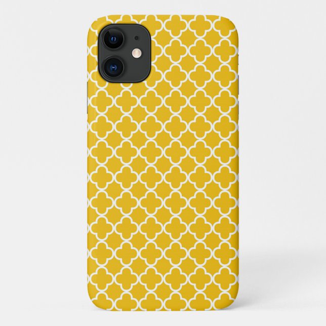 Yellow Quatrefoil Pattern Case-Mate iPhone Case (Back)