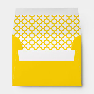 Yellow Quatrefoil Pattern Envelope