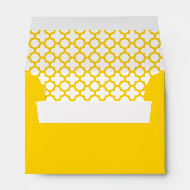 Yellow Quatrefoil Pattern Envelope (Back (Bottom))