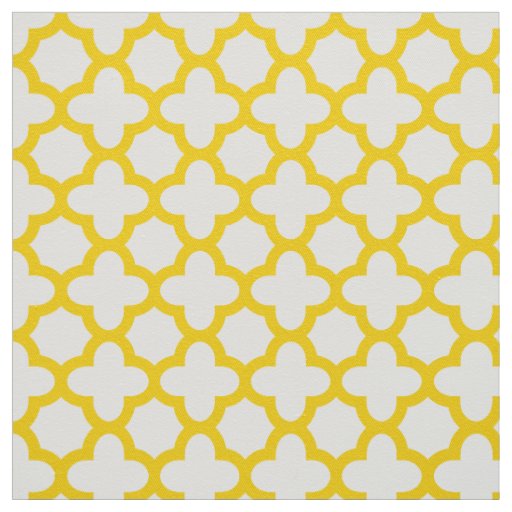 Yellow Quatrefoil Pattern Fabric