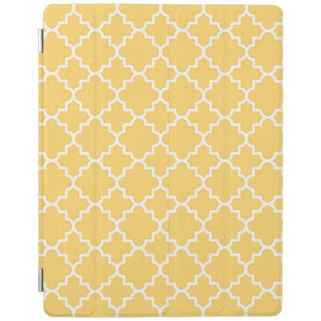 Yellow Quatrefoil Pattern iPad Smart Cover (Front)
