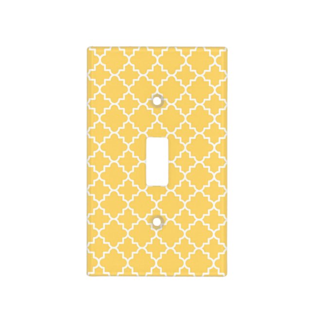 Yellow Quatrefoil Pattern Light Switch Cover (Front)