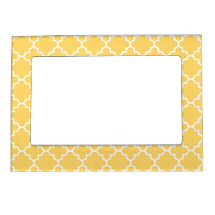 Yellow Quatrefoil Pattern Magnetic Frame
