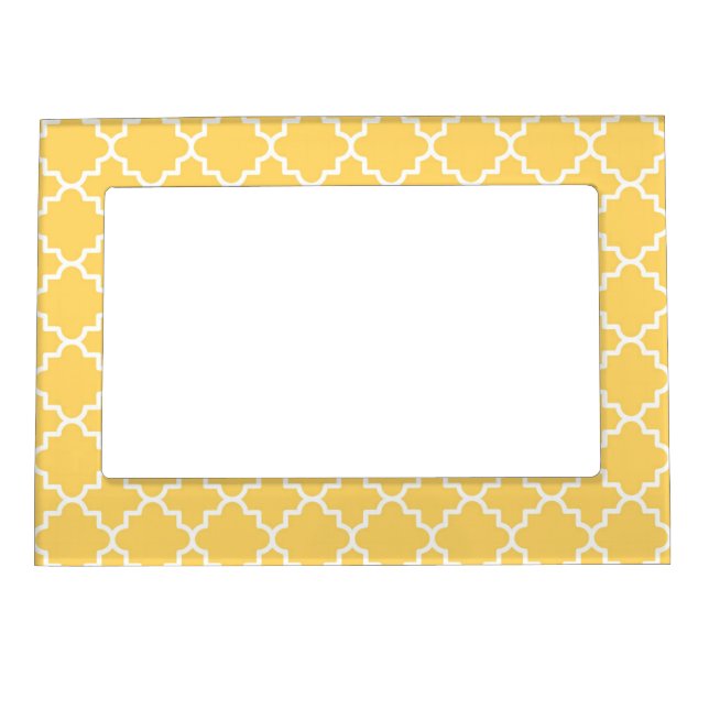 Yellow Quatrefoil Pattern Magnetic Frame (Front)