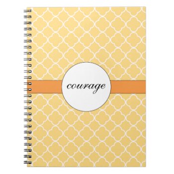 Yellow Quatrefoil Pattern Notebook by recoverystore at Zazzle