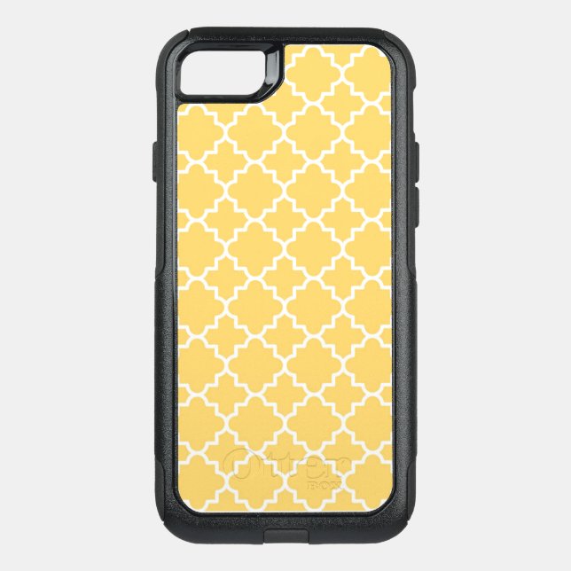 Yellow Quatrefoil Pattern Otterbox iPhone Case (Back)