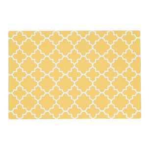 Yellow Quatrefoil Pattern Placemat