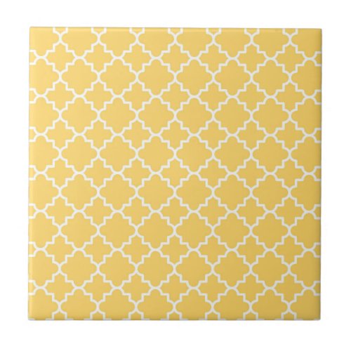 Yellow Quatrefoil Pattern Tile