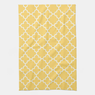 Yellow Quatrefoil Pattern Towel