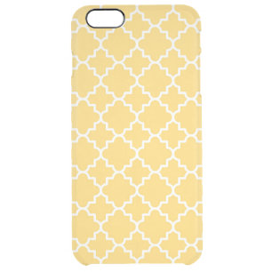 Yellow Quatrefoil Pattern Clear iPhone 6 Plus Case