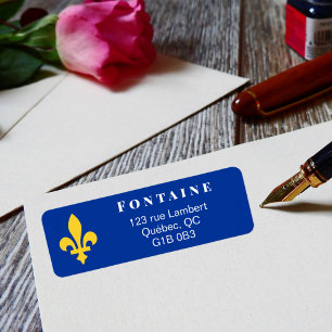 Yellow Quebec Fleur de Lis Label