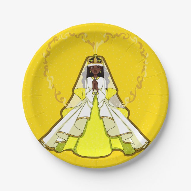 Yellow Queen Paper Plates 7" (Front)