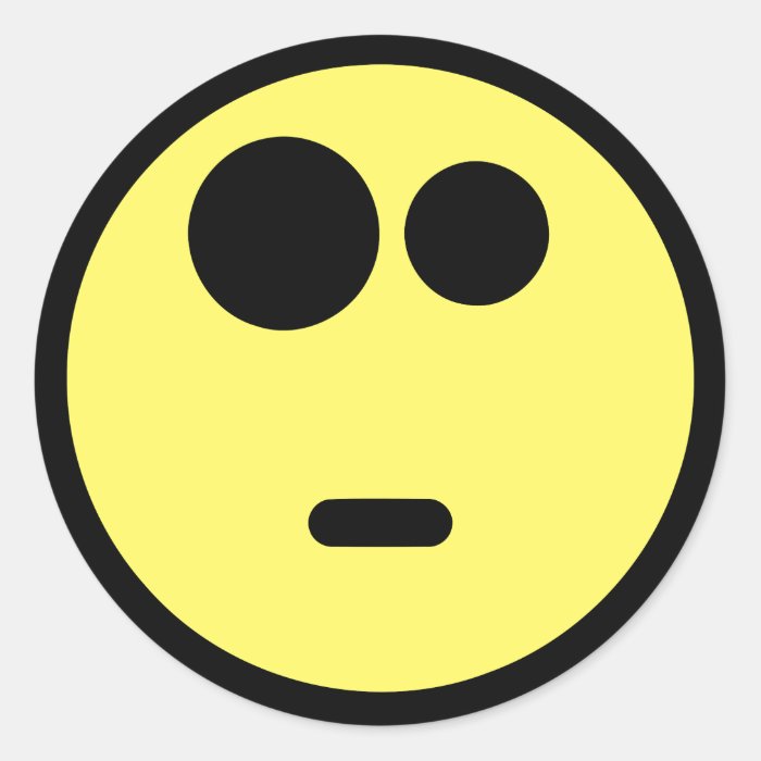 Yellow Questioning Smiley Face Sticker