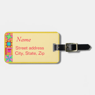 Yellow Quilt Block Luggage or Sewing Machine Tag