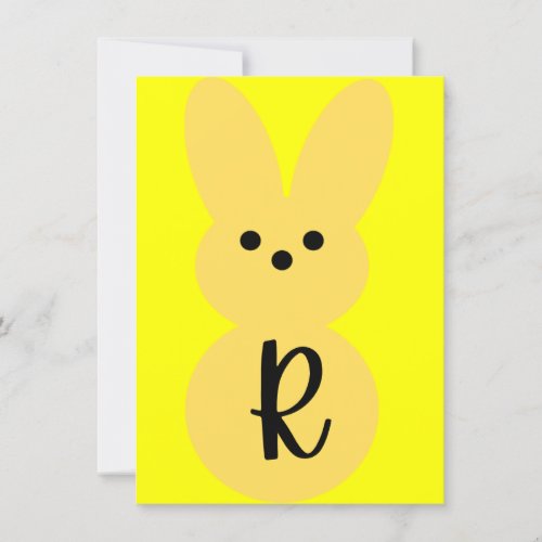 Yellow R Bunny Shape Easter Bunting Banner Card